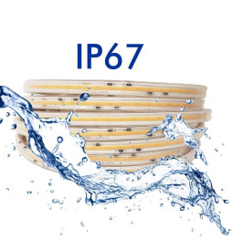 Fita LED COB 220V | CUSTOM CUT | 840 LED/m | 50m | FLIP CHIP | 1500Lm |16W/M | CRI90 | IP67 | Corte 10cm