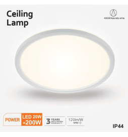 LED taklampe overflate 20W - 4000K - Chip Lumileds