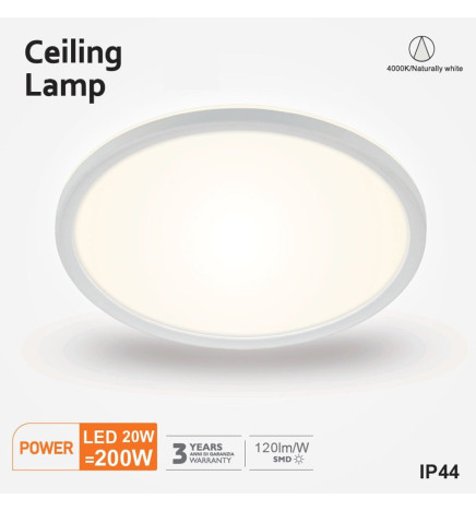 LED-takbelysning yta 20W - 4000K - Chip Lumileds