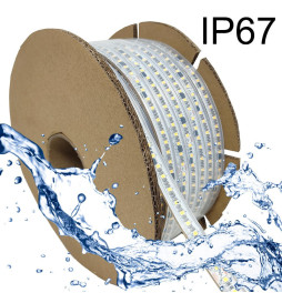 Ruban LED 220V PHOTOGRAPHIE VIDÉO | A LA COUPE | 120 LED/m | 50m | SMD2835 | 1800Lm/W | 14W/M | IP67 | Coupe  10 cm