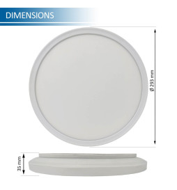 LED Surface mounted ceiling light 20W - 4000K - Lumileds Chip