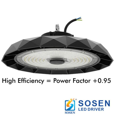 High Bay UFO DIAMOND 200W-150W -100W  SOSEN Driver - Dimbar 1-10V - 170lm/w - IP65