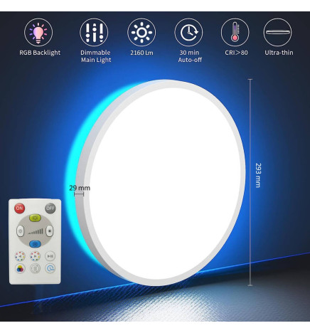 LED-kattovalaisimen pyöreä pinta RGB+CCT - Control Remoto - Chip Lumileds