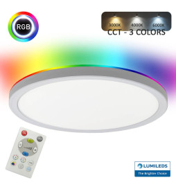 LED Ceiling Light 18W RGB+CCT - Control Remoto - Chip Lumileds