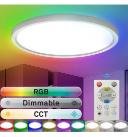 LED-kattovalaisimen pyöreä pinta RGB+CCT - Control Remoto - Chip Lumileds