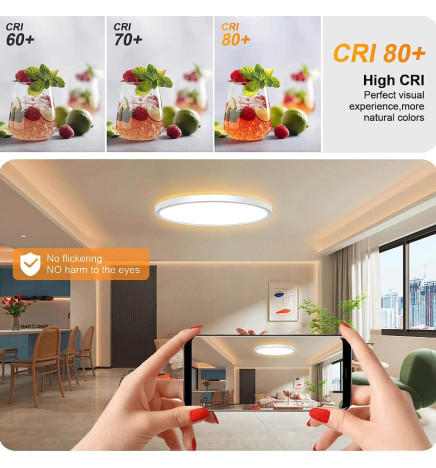 LED-kattovalaisimen pyöreä pinta RGB+CCT - Control Remoto - Chip Lumileds