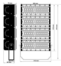 LED-strålkastare 200W DOB MAGNUM OSRAM Chip SMD3030-3D 180Lm / W 90º