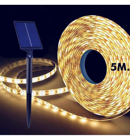 Kit - Solar LED Strip - For outdoor use - 5 meters - 3000K - IP65