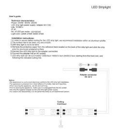Striscia LED 24V | 120xLED/m | 5m | SMD2835 | 1100Lm | 12W/M | IP20