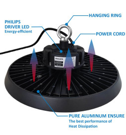 High Bay LED 200W -170Lm/W- UFO NEW ITALY PHILIPS XITANIUM - 1-10V DIM