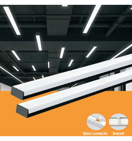 Lineare LED - Deckenaufbauleuchte  36W - BERGEN - Schwarz - PC - CCT -120cm