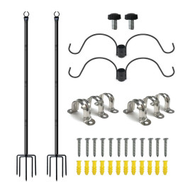 Kit med 2 Metallstöd - 2,4 meter - för girlanger och utomhusbelysning