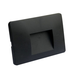 LED Wall Light - Slim - 3W - Black Rectangular - Surface - Indoor Outdoor - IP65