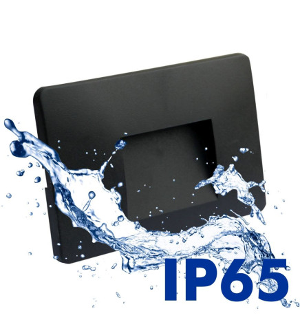 Balise LED - Slim - 3W - Rectangulaire Noir - Surface - Intérieur Extérieur - IP65