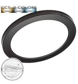 Downlight + LED Ceiling Light - Circular - BLACK MOSS - 24W - ADJUSTABLE - Selectable CCT Color