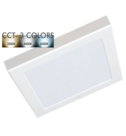 Downlight + LED Ceiling Light - Square - MOSS WHITE- 24W ADJUSTABLE - Selectable CCT Color
