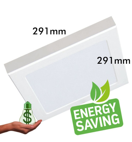 Downlight + LED Ceiling Light - Square - MOSS WHITE- 24W ADJUSTABLE - Selectable CCT Color