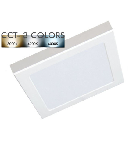 Downlight+  Plafonnier LED - Carré - MOSS BLANC - 18W AJUSTABLE - CCT Couleur Sélectionnable