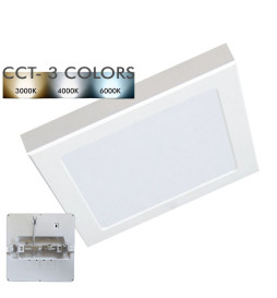 Downlight + LED Ceiling Light - Square - MOSS WHITE - 18W ADJUSTABLE - Selectable CCT Color