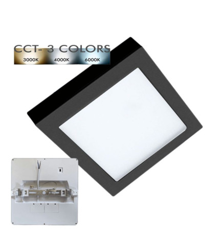 Downlight + LED-taklampe - Kvadrat - MOSS - 18W JUSTERBAR - Velgbar CCT-farge