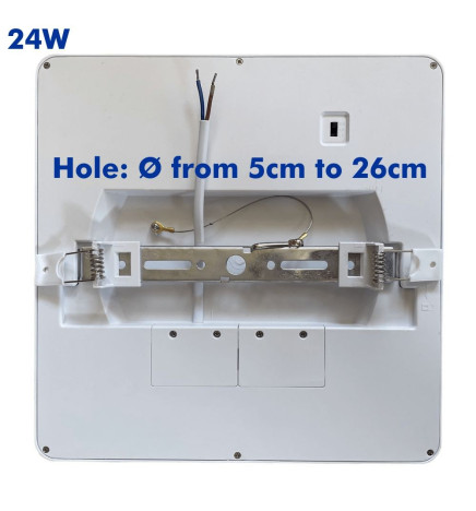Downlight + LED Ceiling Light - Square - MOSS WHITE- 24W ADJUSTABLE - Selectable CCT Color