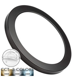 Downlight + LED-taklampe - Sirkulær - MOSS SVART - 24W JUSTERBAR - Velgbar CCT-farge