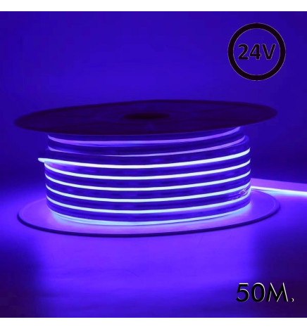 Néon LED flexible 24V - 10W/m - Bobine 50m - 6x12mm - JAUNE