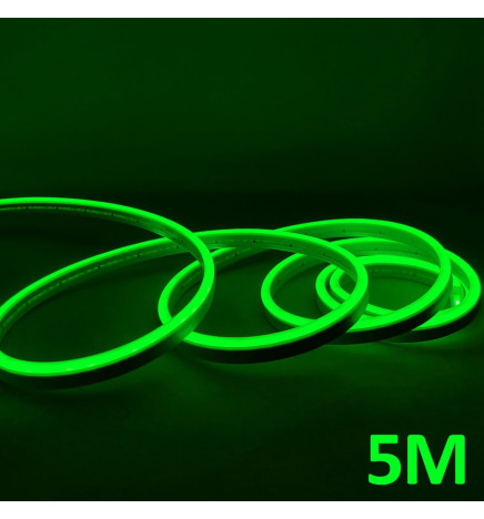 Neon LED - 5 metros - VERDE - LED 6mm - 12V - Corte 2,5cm