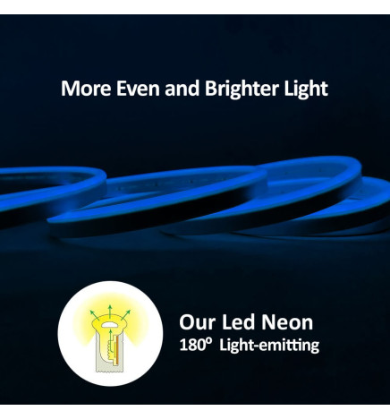 Neon LED - 5 mètres - BLEU - LED 6 mm - 12V - Coupe 2,5 cm