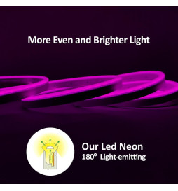 Neon LED - 5 metros - Roxo - LED 6mm - 12V - Corte 2,5cm