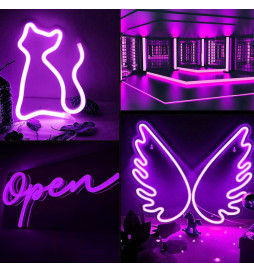 Neon LED - 5 metros - Roxo - LED 6mm - 12V - Corte 2,5cm