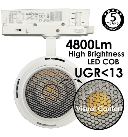 ROMA - LED-spårstrålkastare - Tri Phase -  40W-26W - ROME - GxTronic-driver - Justerbar optik 24º-60º - CCT - Valbar färg