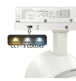 ROMA - LED-spårstrålkastare - Tri Phase -  40W-26W - ROME - GxTronic-driver - Justerbar optik 24º-60º - CCT - Valbar färg