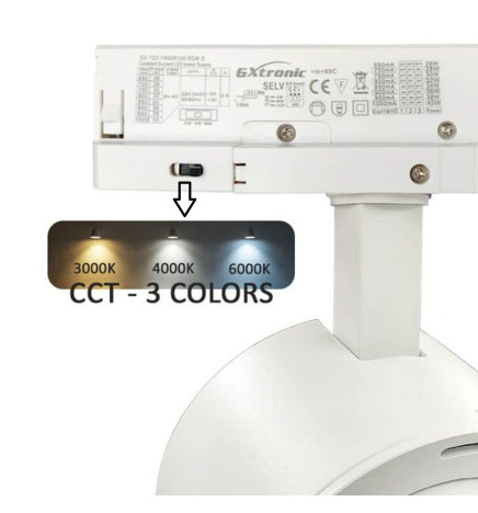 ROMA - LED-spårstrålkastare - Tri Phase -  40W-26W - ROME - GxTronic-driver - Justerbar optik 24º-60º - CCT - Valbar färg