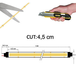 Ruban LED COB 24V | 352 LED/m | 5m | FLIP CHIP | 1320Lm | 12W/M | CRI90 | IP20