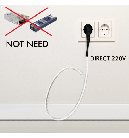 LED Strip 220V | CUSTOM CUT | 120LED/m | 50m | SMD 2835 | 1000Lm | 10W/M | CRI90 | IP65 | Cut 10cm