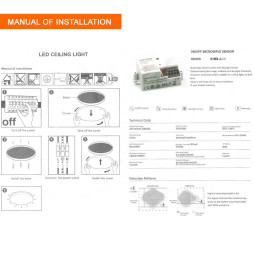 LED Ceiling Light - MicroWave Detector 24W - 20W - 16W - Motion Sensor - 2700K+CCT - OSRAM CHIP