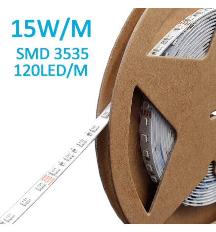 LED Strip 24V RGBW | 120xLED/m | 5m | SMD3535 | 560Lm | 15W/M | IP20