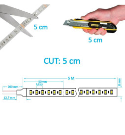 LED Strip 24V RGBW | 120xLED/m | 5m | SMD3535 | 560Lm | 15W/M | IP20
