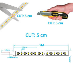 Striscia LED 24V | 240xLED/m | 5m | SMD2025 | CCT | 10W/M | IP20