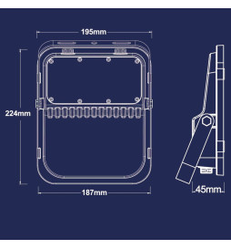 100W SOLAR LED Outdoor Floodlight  - ORION