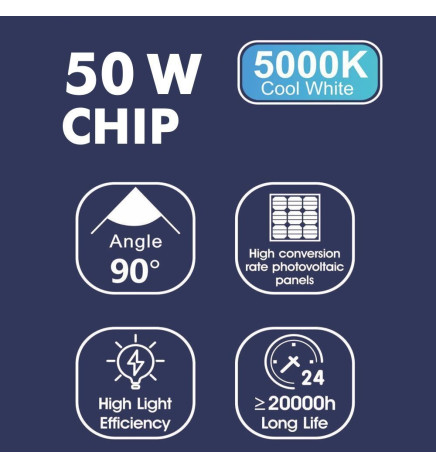 Außen LED Strahler 50W SOLAR - BRIDGELUX