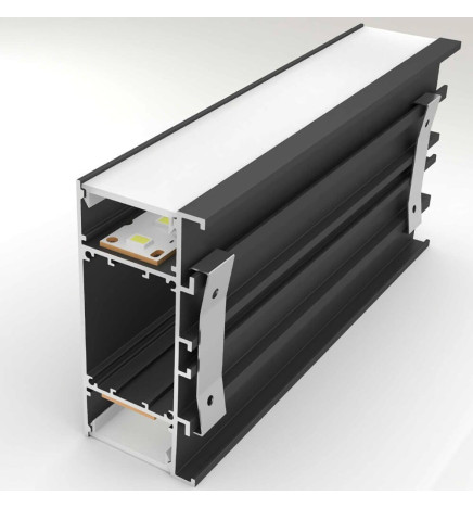 LED-Seinävalaisin - Lineaarinen - OULU MUSTA - 0.44m - 0.94m - 1.44m - 1.94m - IP54