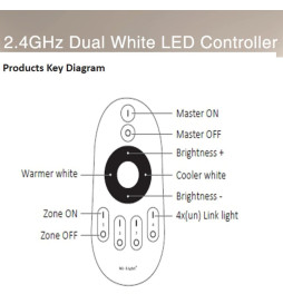 CCT Dual Mini RF Controller 4 Zones 12A + Remote Controller