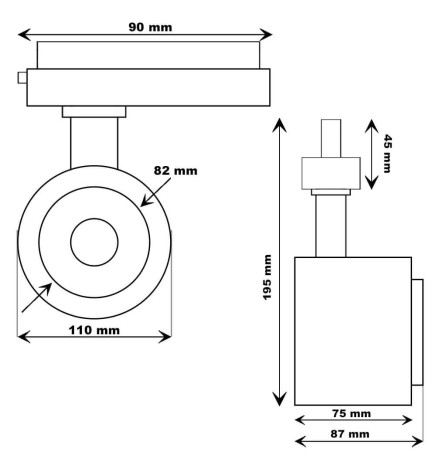 ROMA - LED-spårstrålkastare - Tri Phase -  40W-26W - ROME - GxTronic-driver - Justerbar optik 24º-60º - CCT - Valbar färg