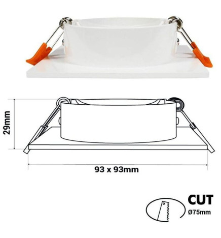 Housing Square Adjustable WHITE for GU10