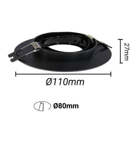 Circular Ring - Black - Adjustable for GU10