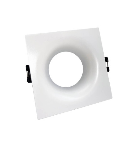 Anneau d'encastrement rond fixe  carré blanc GU10-MR16