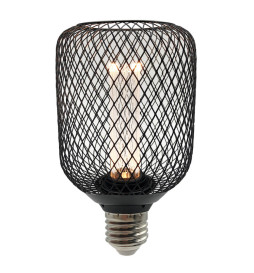 LED-Pære - Moderne metal - 4W E27 - Sort - Ø105mm