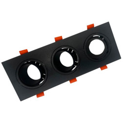 Anello Cornice NERO - TRIPLO - orientabile per GU10